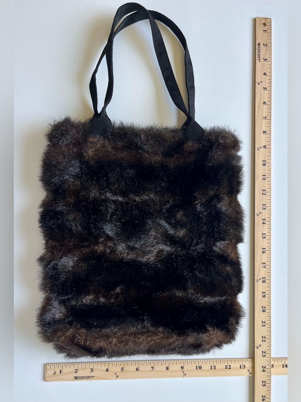 Donna Salyers Fabulous Furs Large Faux Mink Tote Bag - Brown/Black